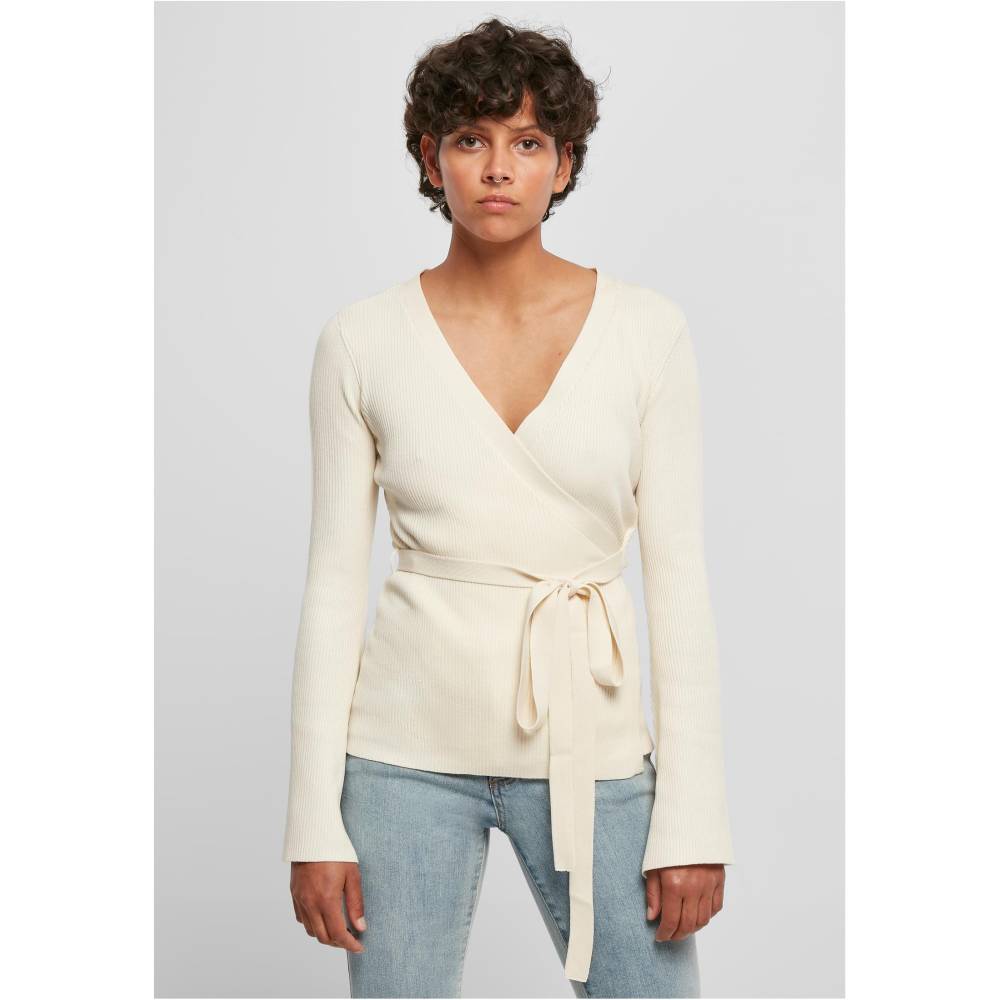 Urban Classics - Rib Knit Wrapped Lange cardigan - Ivoorkleurig
